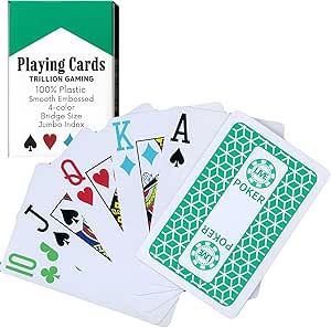「カジノ導入数全国NO.1」TRILLION GAMING Playing Card ４色トランプ ポーカーのハンド数アップギミック多数搭載 ジャンボインデックス ブリッジサイズ(BOTANICAL GREEN)